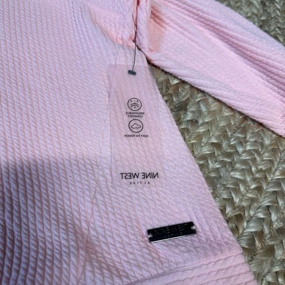 NWT Nine West active pink waffle top size large - Picture 3 of 3